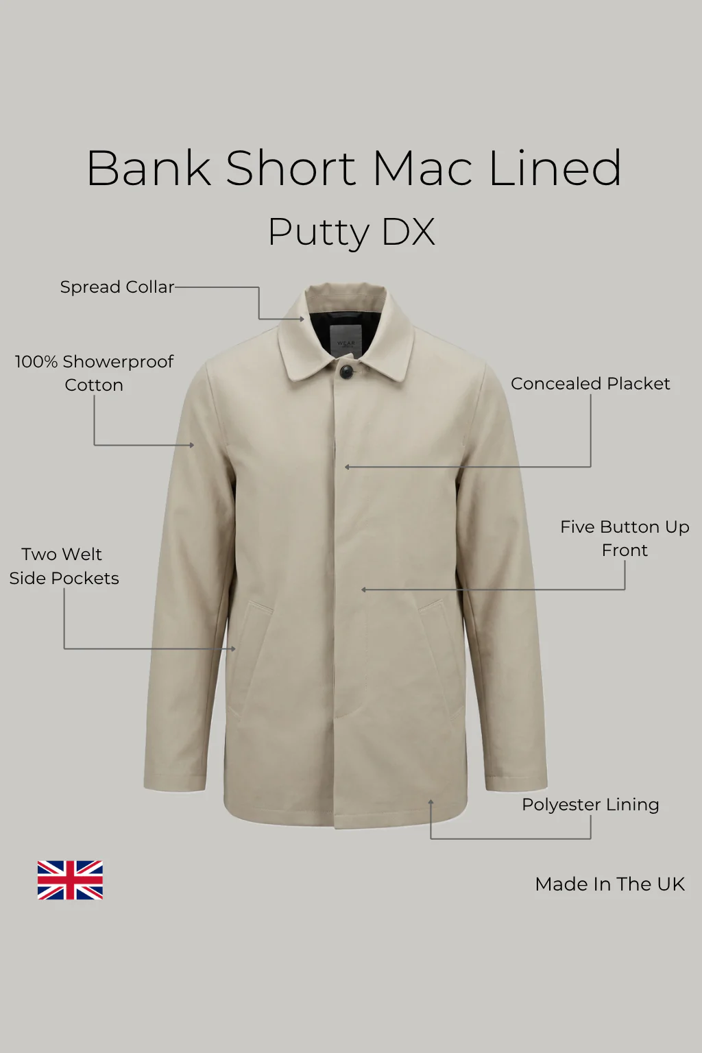 Bank Short Mac Lined  - Putty DX - Image 6