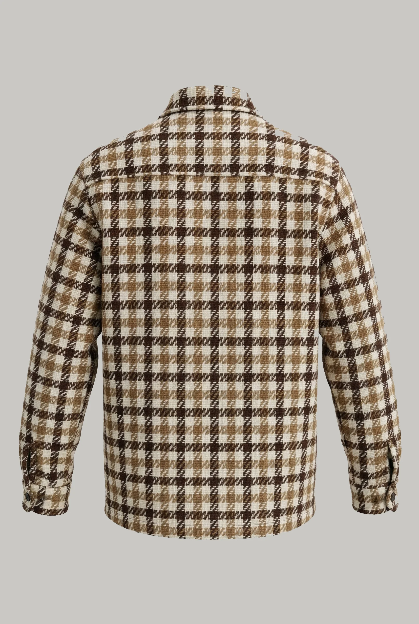 Bart Overshirt - Brown Camel Ecru - Square Check - Image 2