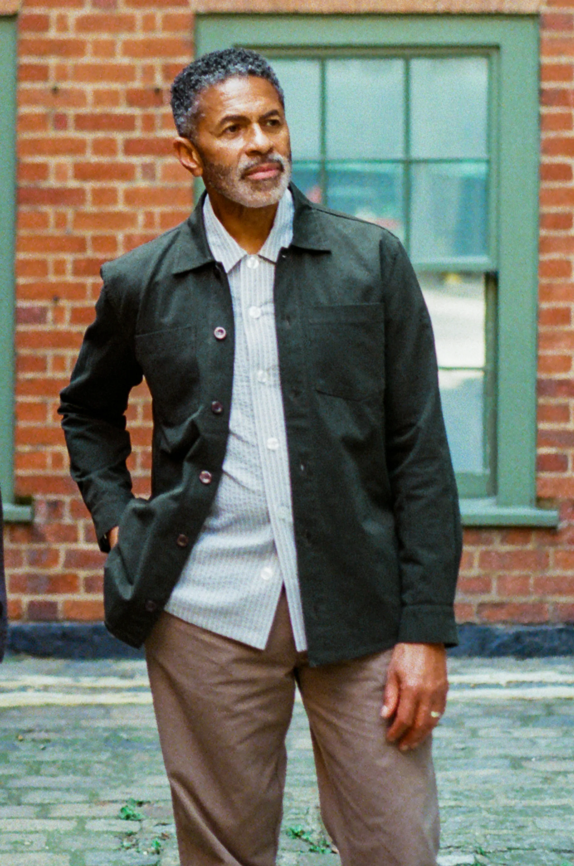 Bart Overshirt - Olive Cotton Linen - Image 3