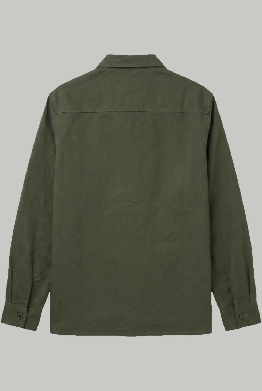 Bart Overshirt - Olive Cotton Linen - Image 4