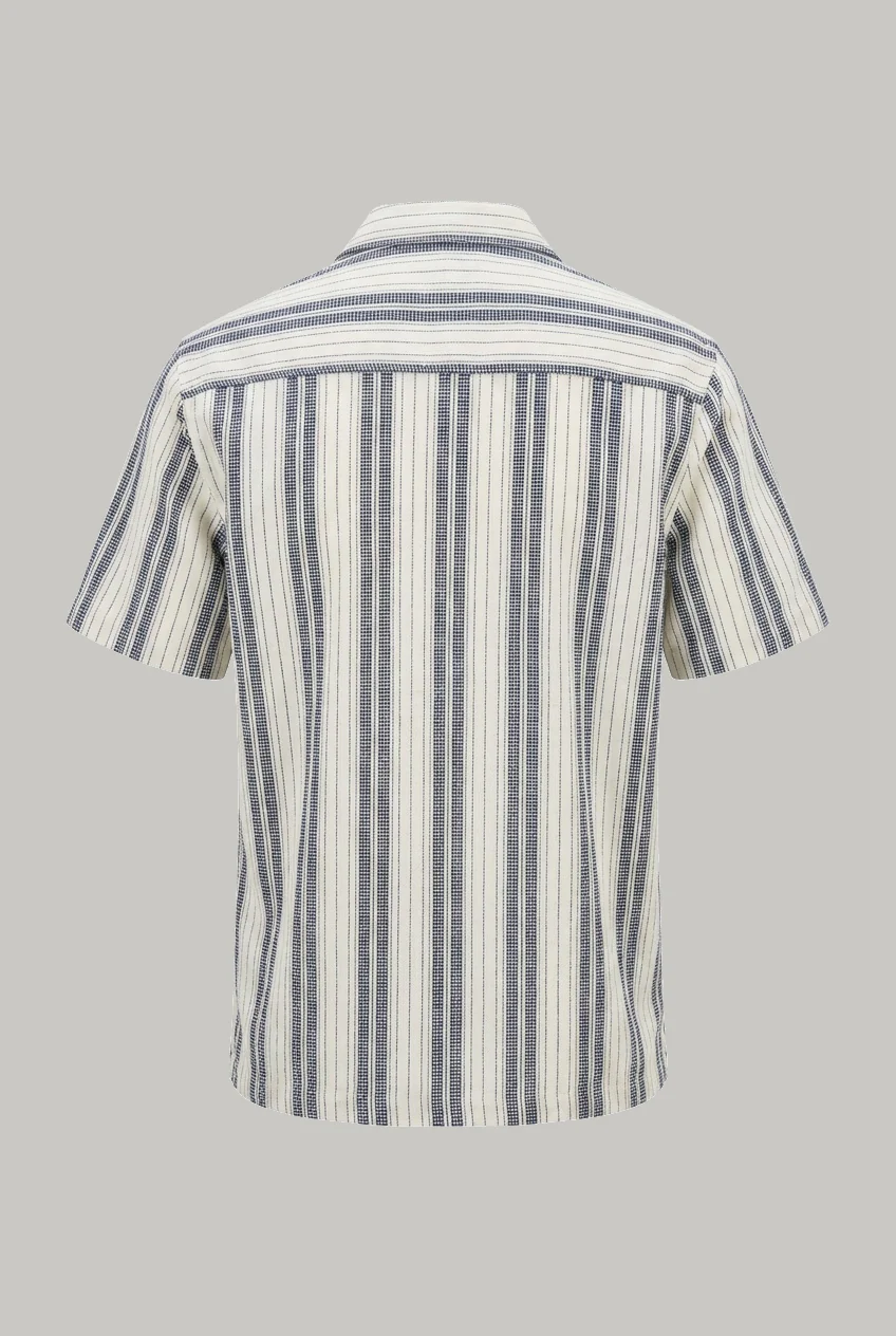 Bethnal Short Sleeve Shirt - Navy White Stripe - Image 4