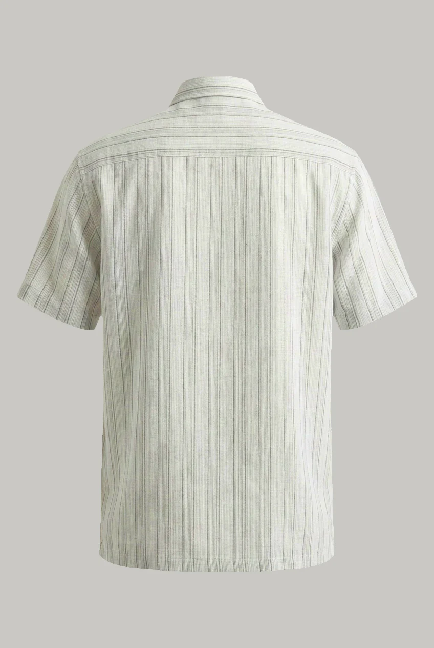 Bethnal Top Pockets - Green White Linen - Image 4