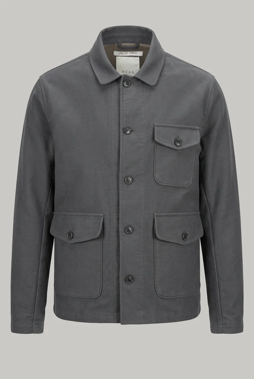 Lauchlan Shacket - Grey Slate Moleskin