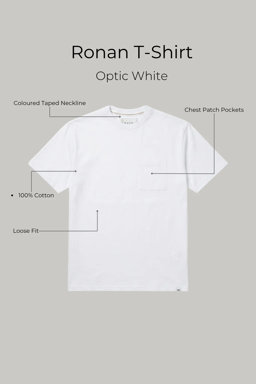 Ronan - Pocket T shirt - Optic White - Image 3