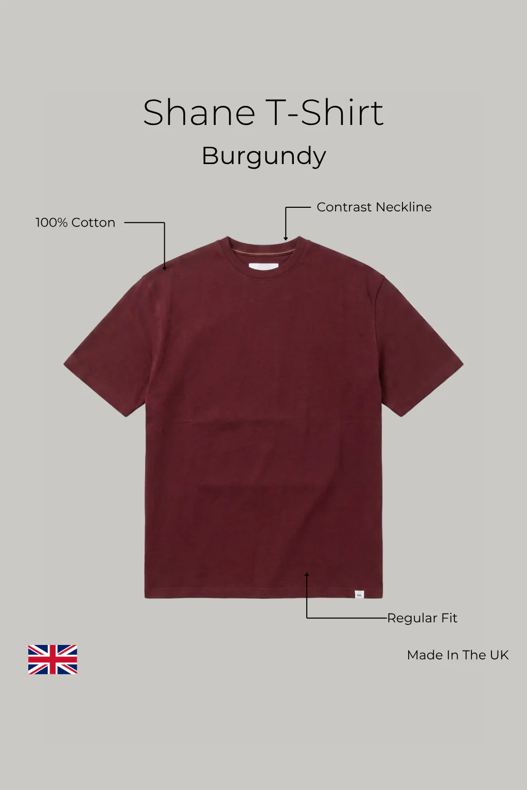 Shane - T shirt - Burgundy - Image 3