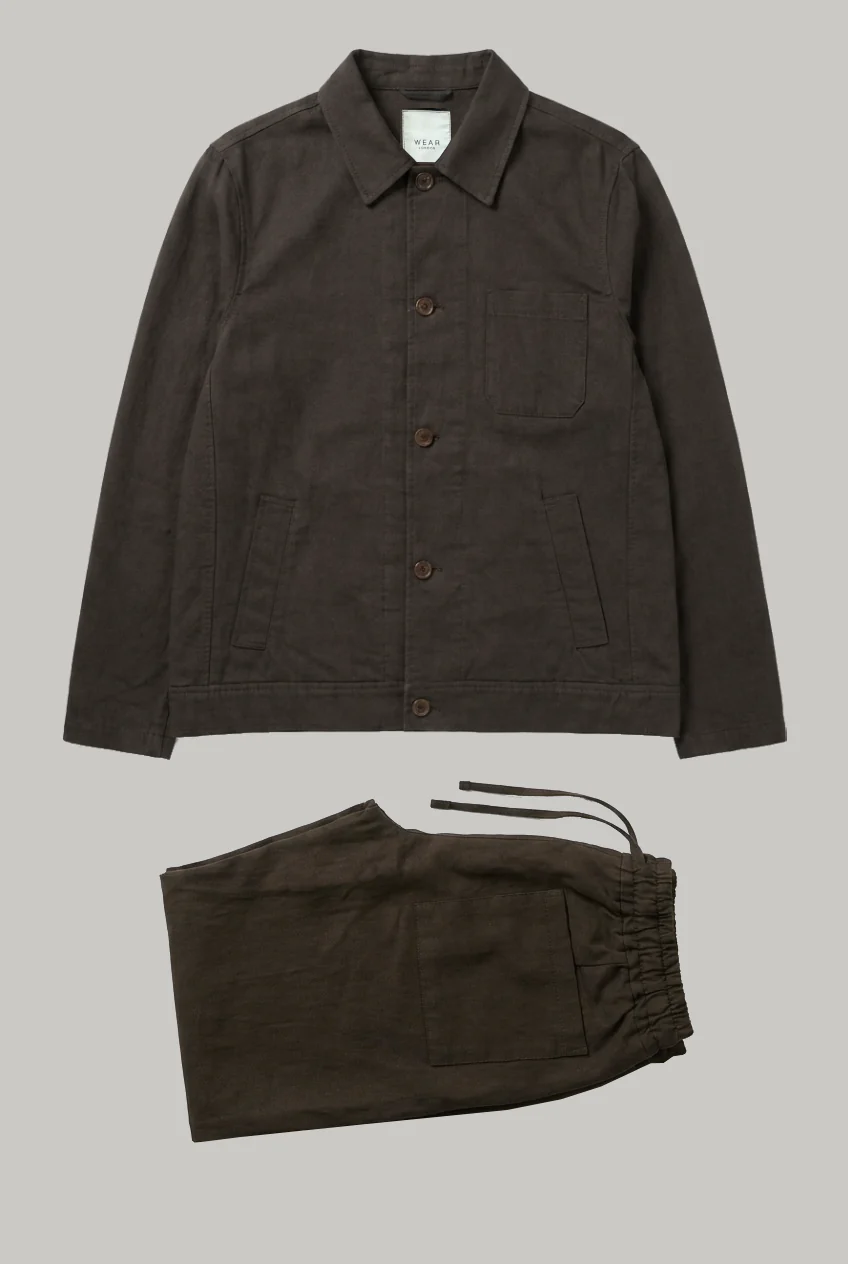 The Bermondsey - Cotton Linen Two Piece Suit - Chocolate