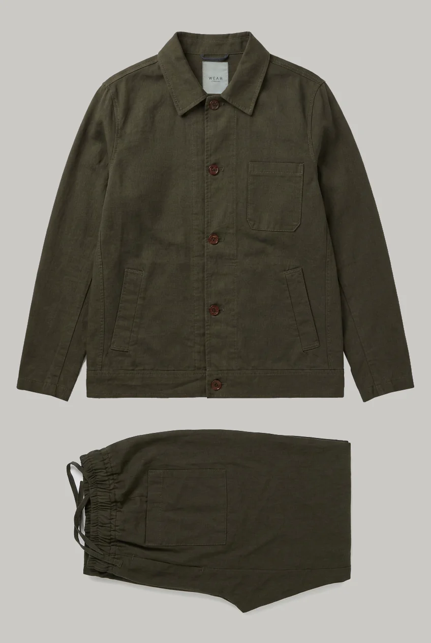 The Bermondsey - Cotton Linen Two Piece Suit -Olive