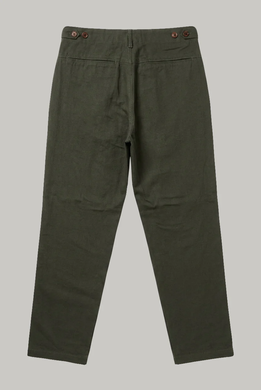 The Bermondsey - Cotton Linen Two Piece Suit -Olive - Image 9