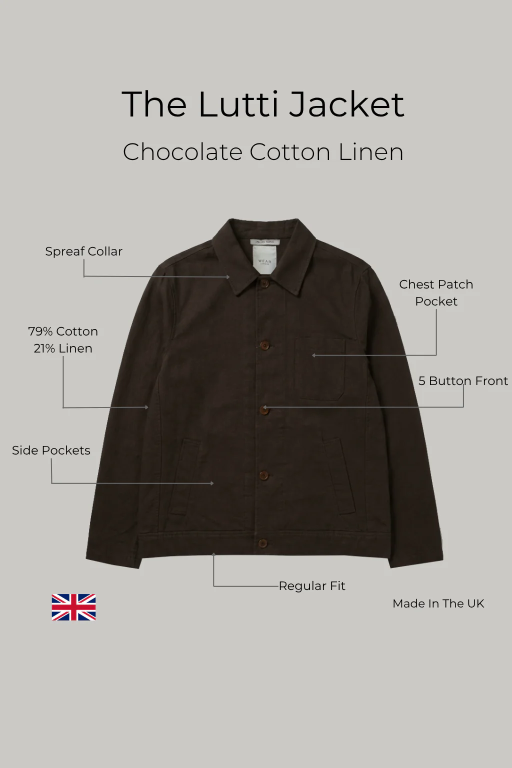 The Lutti Jacket - Chocolate Cotton Linen - Image 5