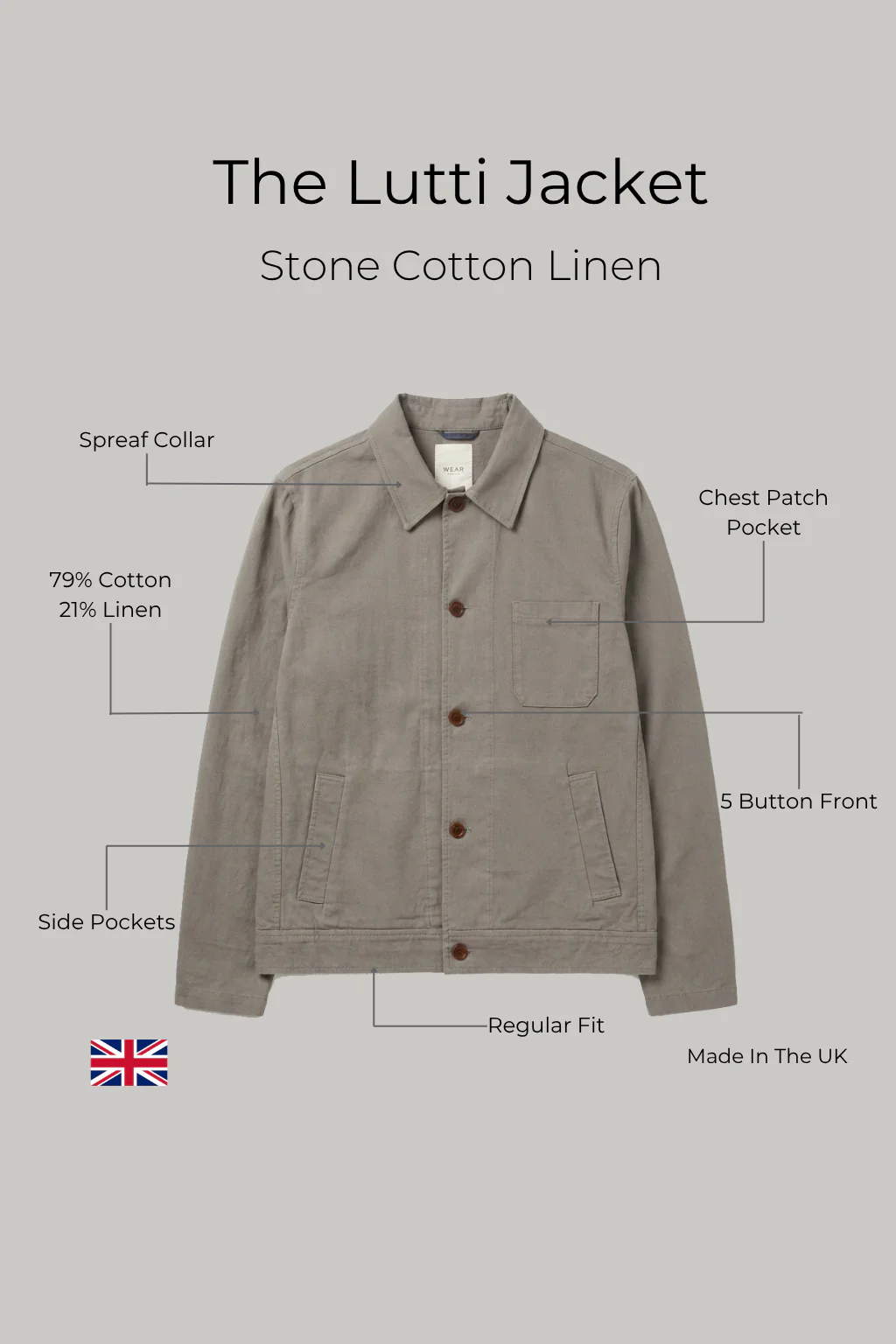 The Lutti Jacket - Stone Cotton Linen - Image 5