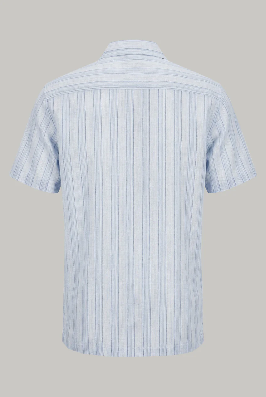 Bethnal Top Pockets  - Navy White Linen - Image 3