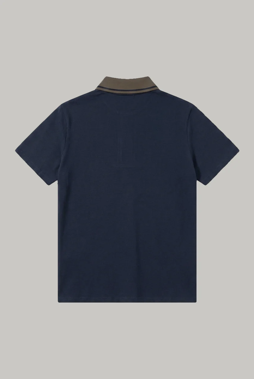 Thames - 3 Button Polo - Navy Pique - Image 4