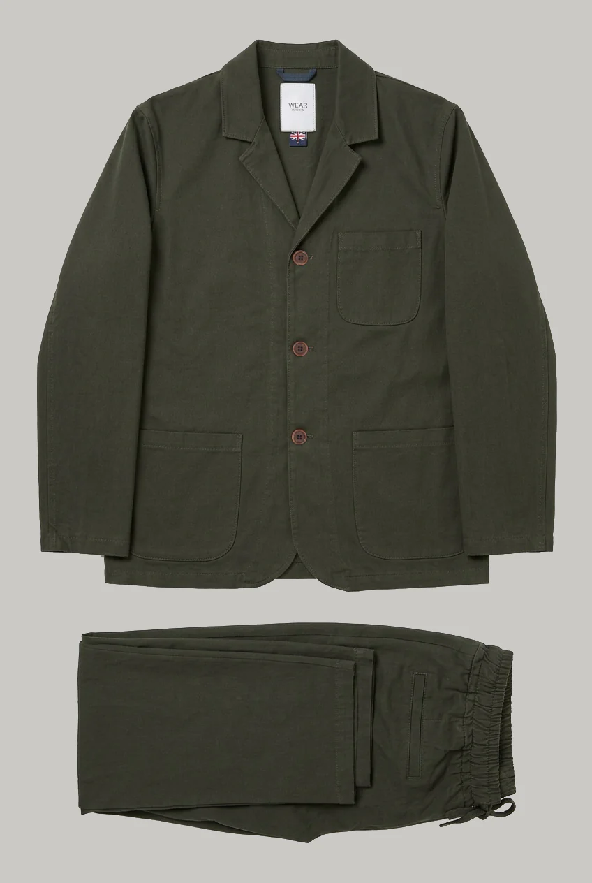 The Whitechapel - Cotton Linen Two Piece Suit - Olive