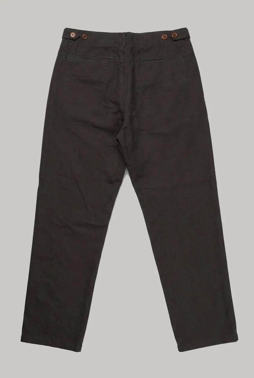 Wentworth Trouser - Chocolate Cotton Linen - Image 2