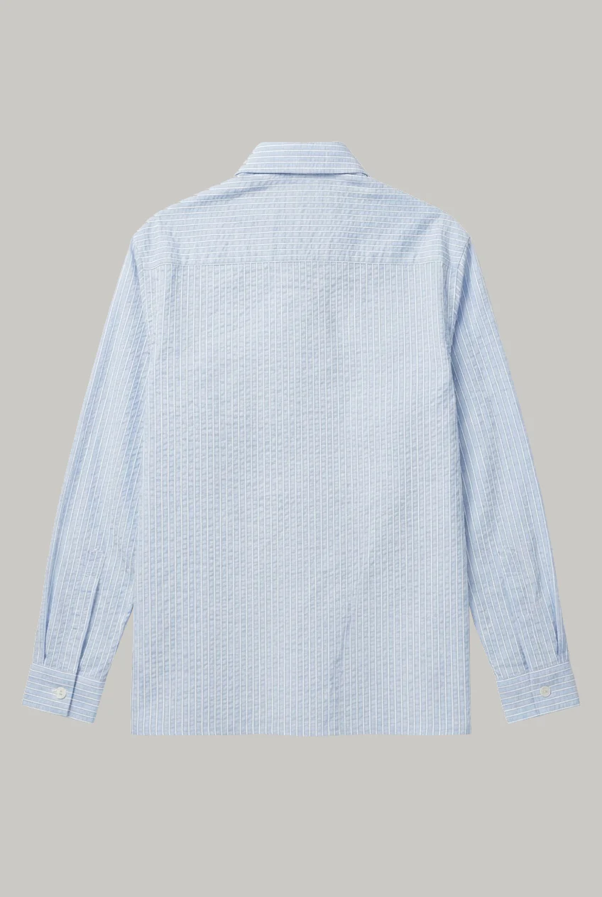 Wick Long Sleeve Shirt - Sky Blue / White Seersucker - Image 3